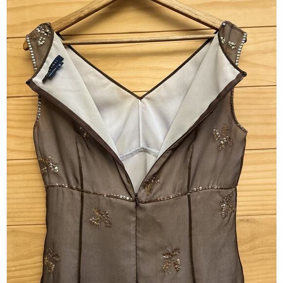 ARGENTI Dress Women’s Size 8 Silk Sheath Lined Sleeveless Sequined Cocktail - Picture 9 of 12